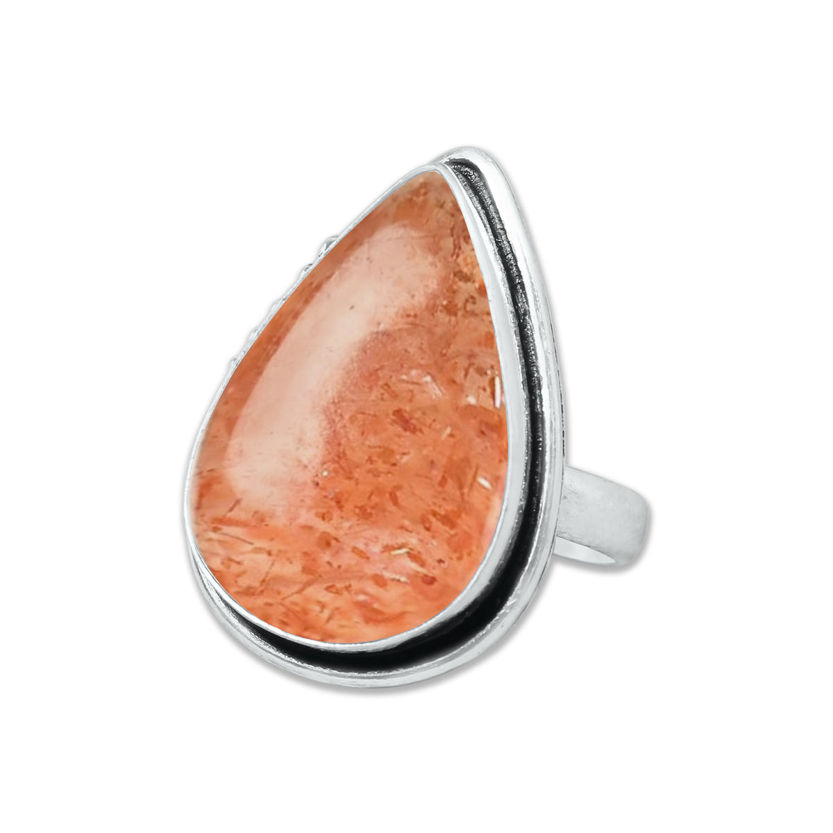 Natural Sunstone Rings – Handmade, Silver-Plated, Boho (Made to Order)
