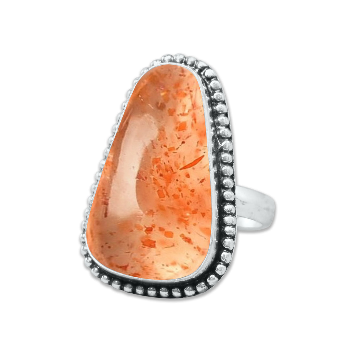 Natural Sunstone Rings – Handmade, Silver-Plated, Boho (Made to Order)