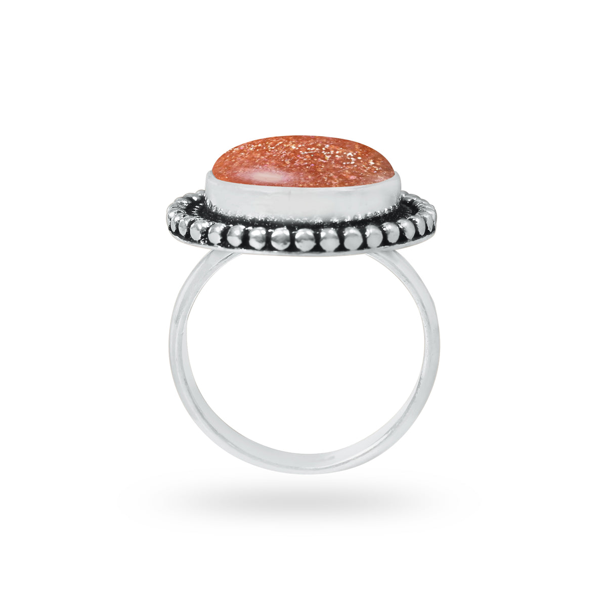 Natural Sunstone Rings – Handmade, Silver-Plated, Boho (Made to Order)