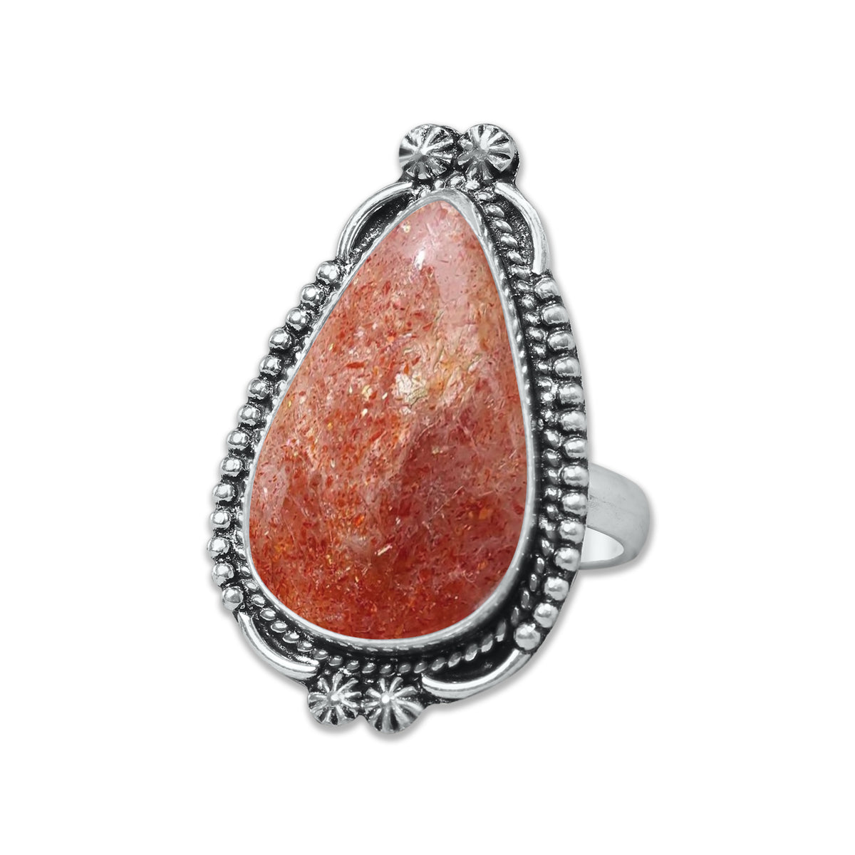 Natural Sunstone Rings – Handmade, Silver-Plated, Boho (Made to Order)