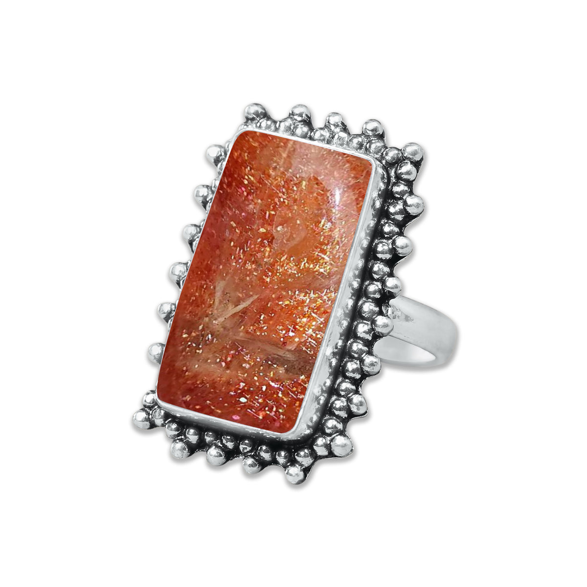 Natural Sunstone Rings – Handmade, Silver-Plated, Boho (Made to Order)