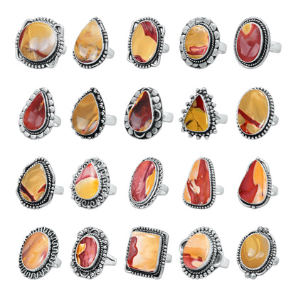Mookaite Jasper Rings – Handmade, Silver-Plated, Bold Earth Tones (Made to Order)