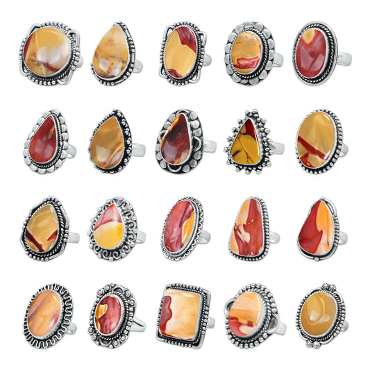 Mookaite Jasper Rings – Handmade, Silver-Plated, Bold Earth Tones (Made to Order)