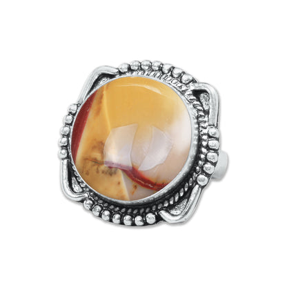 Mookaite Jasper Rings – Handmade, Silver-Plated, Bold Earth Tones (Made to Order)