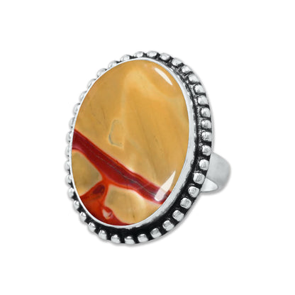 Mookaite Jasper Rings – Handmade, Silver-Plated, Bold Earth Tones (Made to Order)