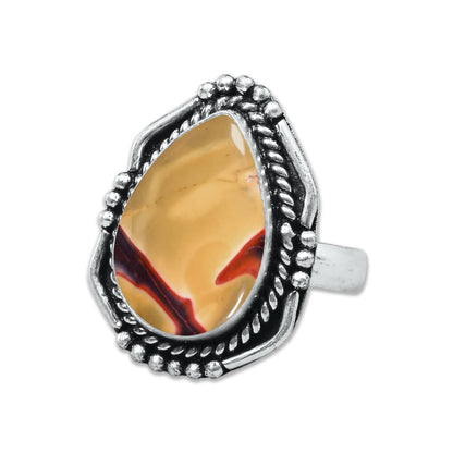 Mookaite Jasper Rings – Handmade, Silver-Plated, Bold Earth Tones (Made to Order)