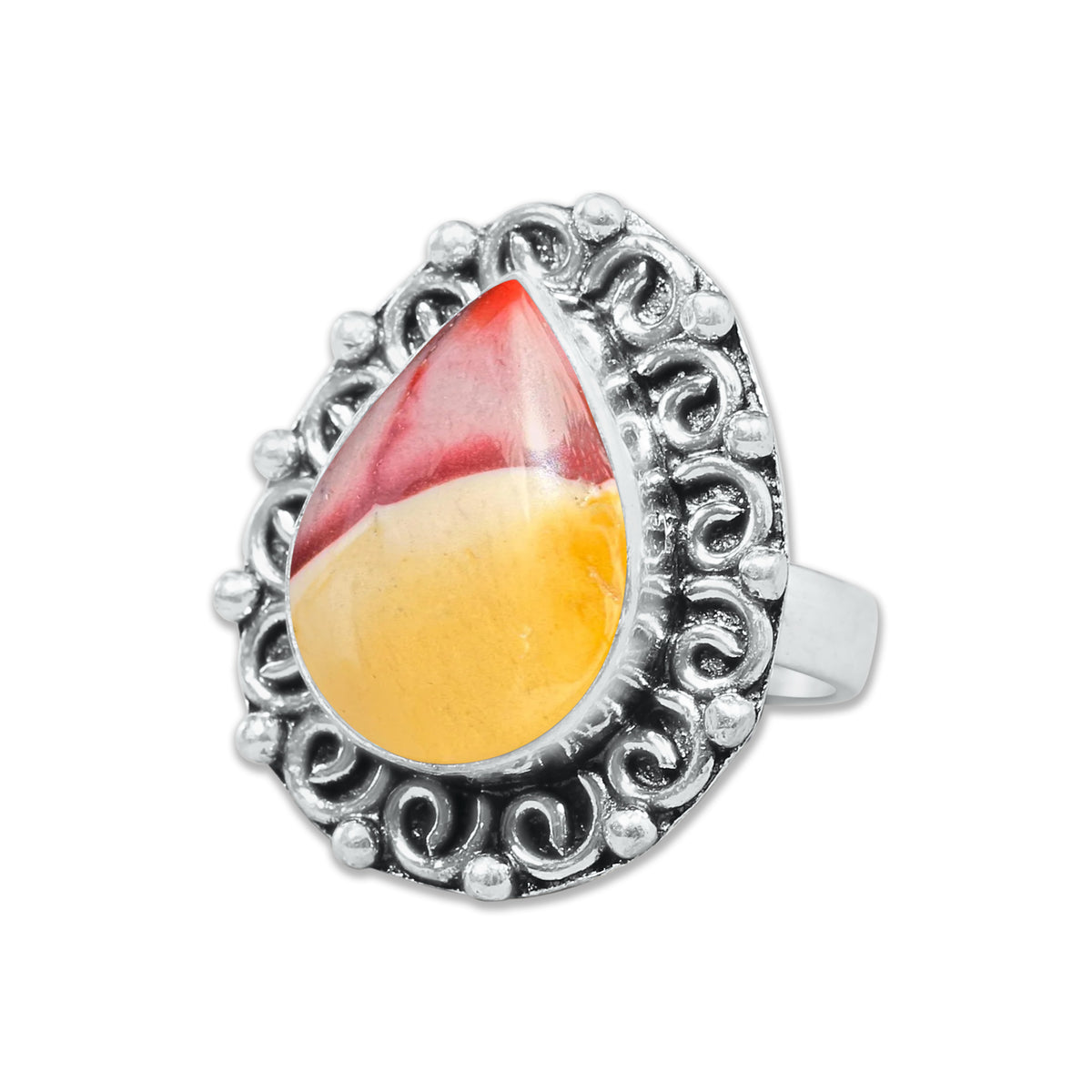 Mookaite Jasper Rings – Handmade, Silver-Plated, Bold Earth Tones (Made to Order)