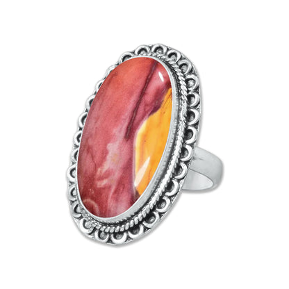 Mookaite Jasper Rings – Handmade, Silver-Plated, Bold Earth Tones (Made to Order)