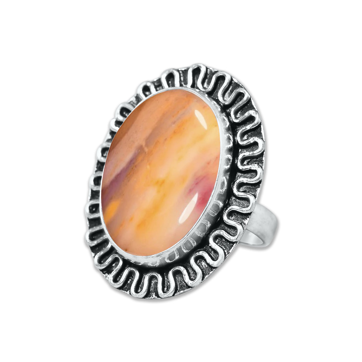 Mookaite Jasper Rings – Handmade, Silver-Plated, Bold Earth Tones (Made to Order)
