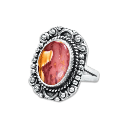 Mookaite Jasper Rings – Handmade, Silver-Plated, Bold Earth Tones (Made to Order)