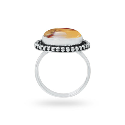 Mookaite Jasper Rings – Handmade, Silver-Plated, Bold Earth Tones (Made to Order)