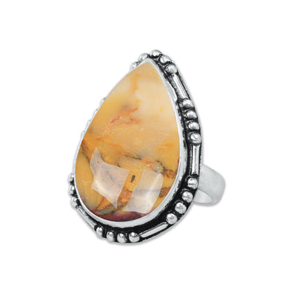 Mookaite Jasper Rings – Handmade, Silver-Plated, Bold Earth Tones (Made to Order)