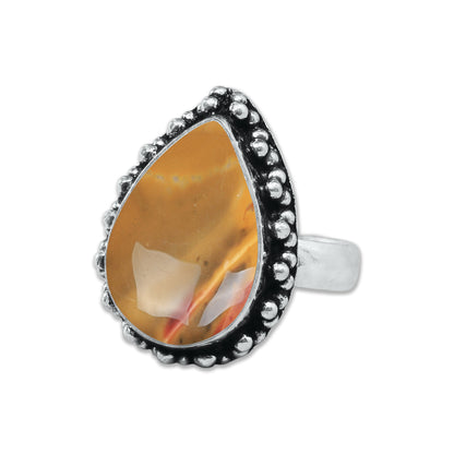 Mookaite Jasper Rings – Handmade, Silver-Plated, Bold Earth Tones (Made to Order)