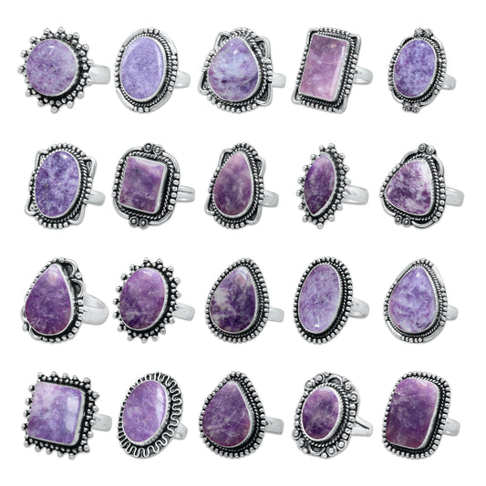 Lepidolite Rings – Handmade, Silver-Plated, Designer  (Made to Order)