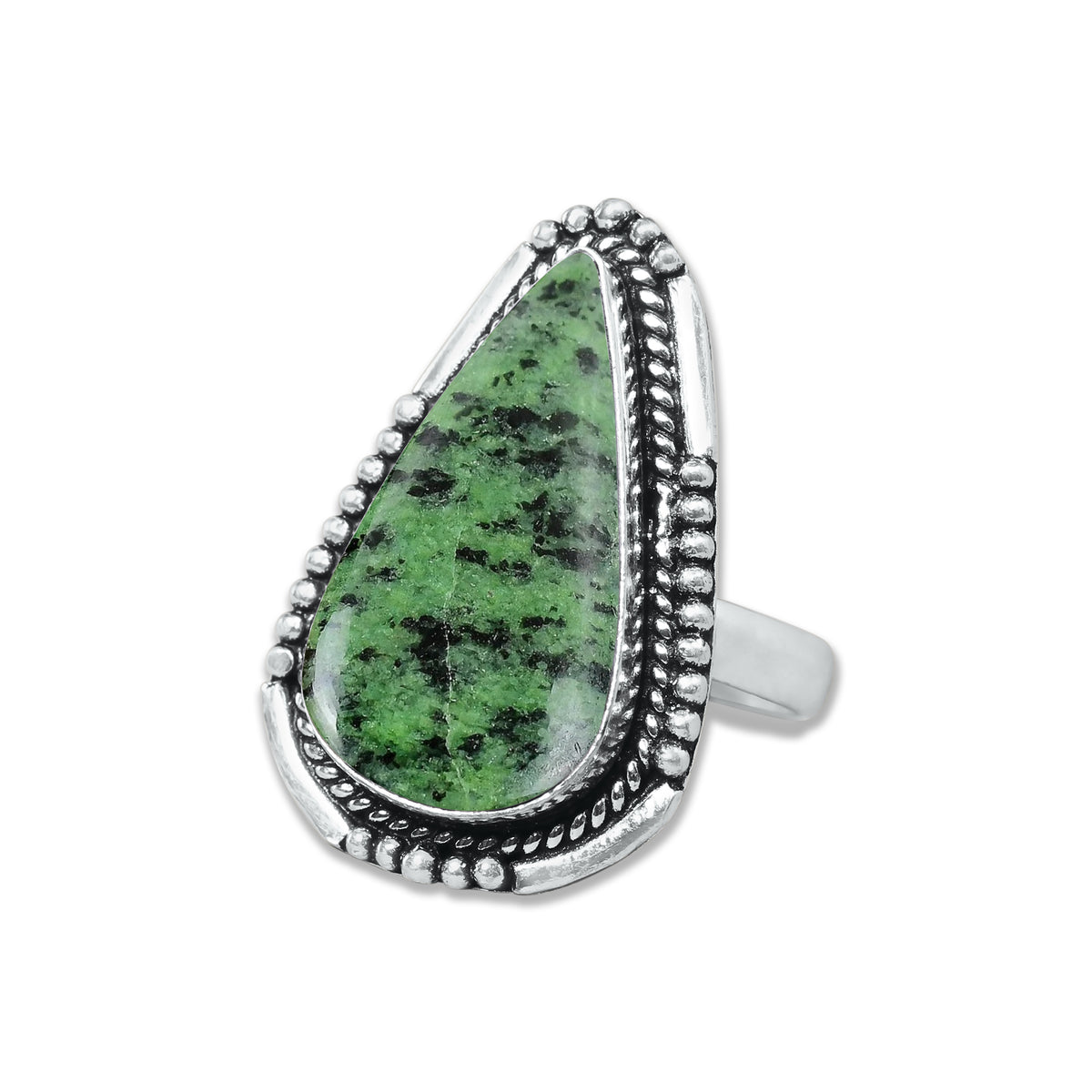 Ruby in Zoisite Rings – Handmade, Silver-Plated, Designer  (Made to Order)