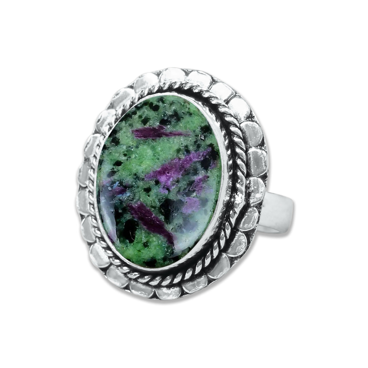 Ruby in Zoisite Rings – Handmade, Silver-Plated, Designer  (Made to Order)