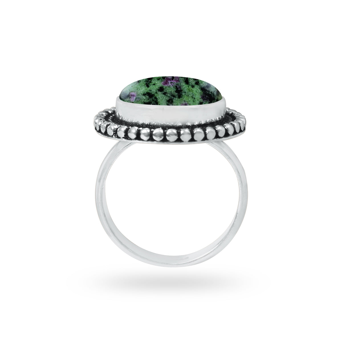 Ruby in Zoisite Rings – Handmade, Silver-Plated, Designer  (Made to Order)