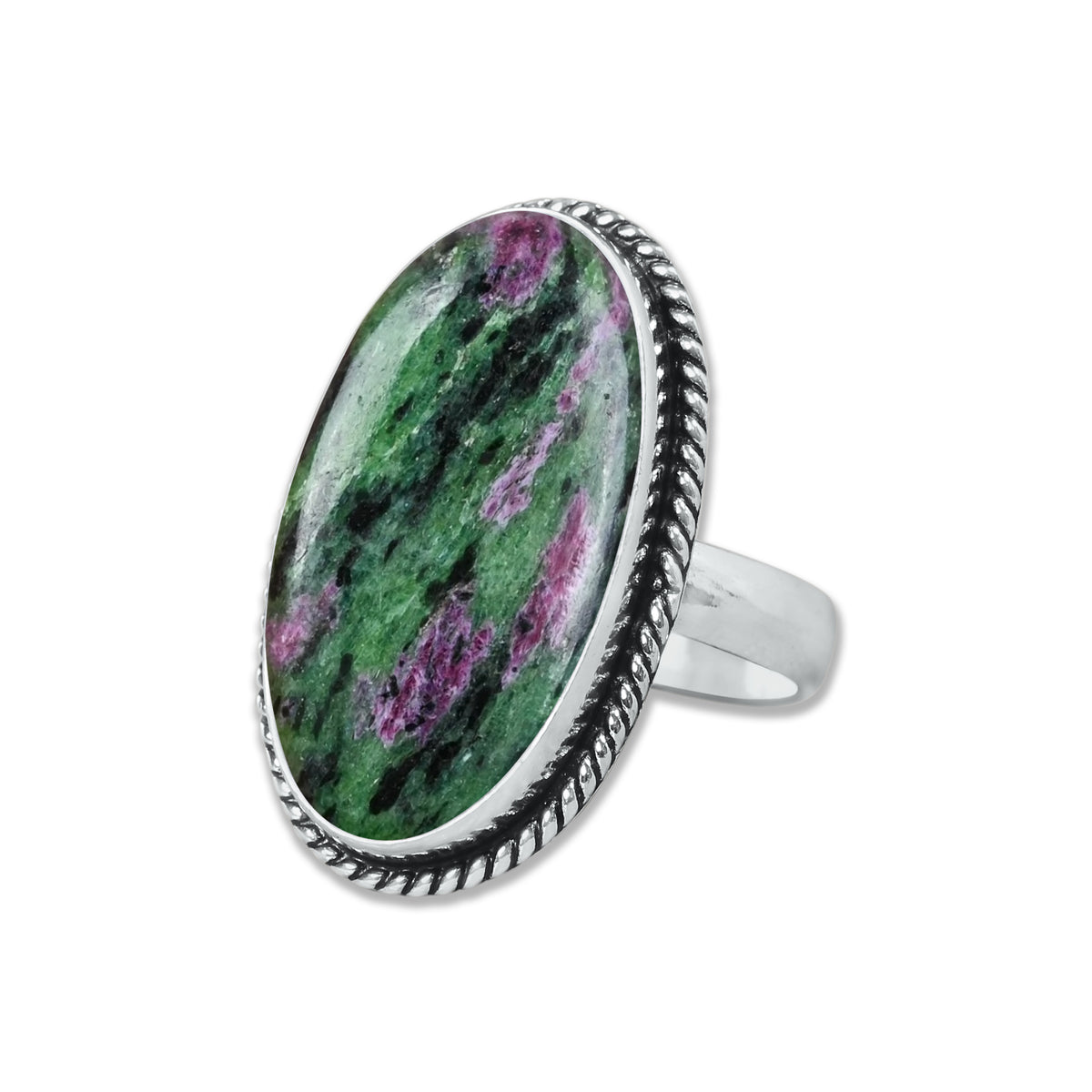 Ruby in Zoisite Rings – Handmade, Silver-Plated, Designer  (Made to Order)