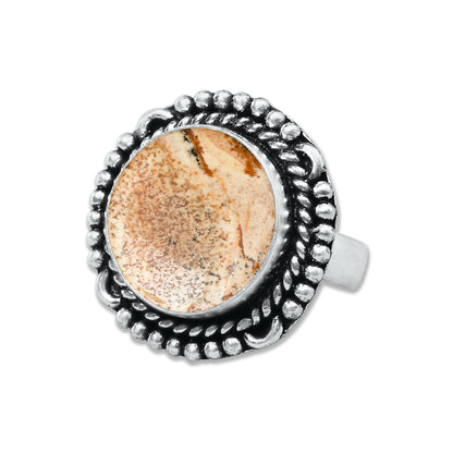 Picture Jasper Rings – Handmade, Silver-Plated, Designer  (Made to Order)