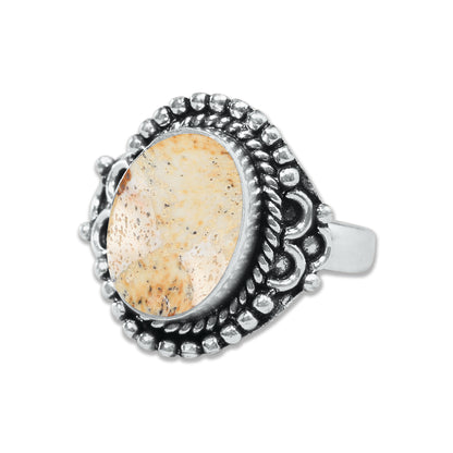 Picture Jasper Rings – Handmade, Silver-Plated, Designer  (Made to Order)