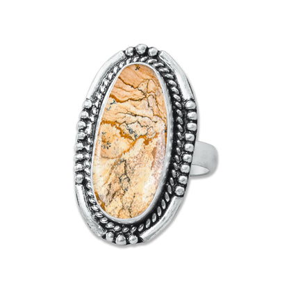 Picture Jasper Rings – Handmade, Silver-Plated, Designer  (Made to Order)