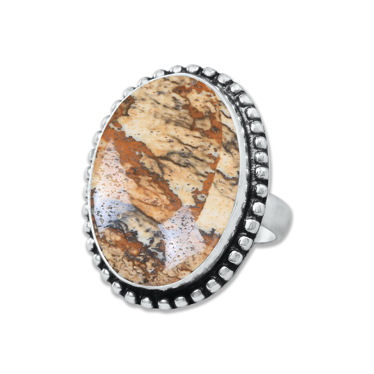 Picture Jasper Rings – Handmade, Silver-Plated, Designer  (Made to Order)