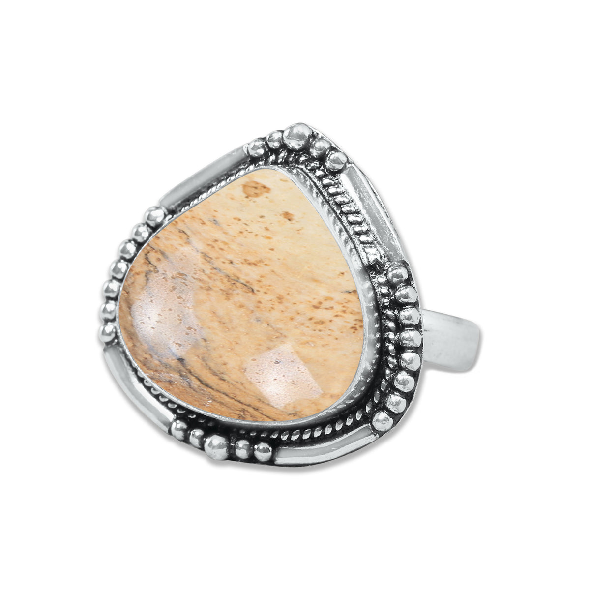 Picture Jasper Rings – Handmade, Silver-Plated, Designer  (Made to Order)