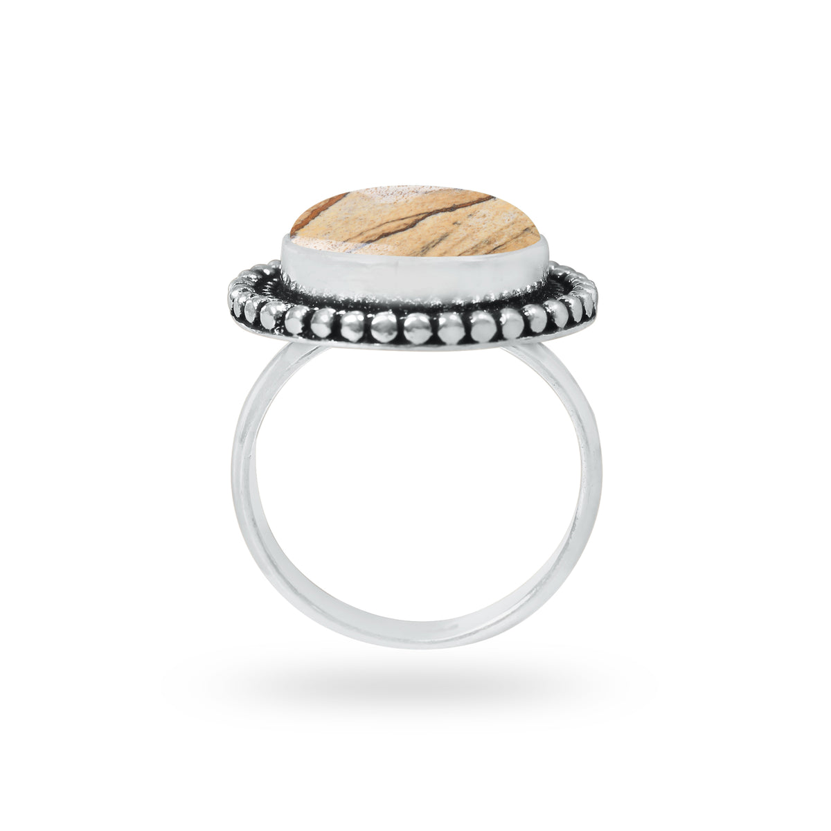 Picture Jasper Rings – Handmade, Silver-Plated, Designer  (Made to Order)