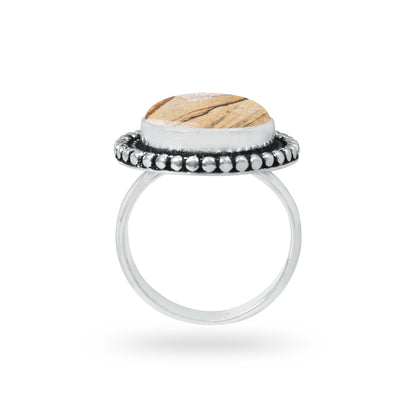 Picture Jasper Rings – Handmade, Silver-Plated, Designer  (Made to Order)