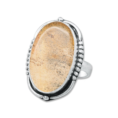 Picture Jasper Rings – Handmade, Silver-Plated, Designer  (Made to Order)