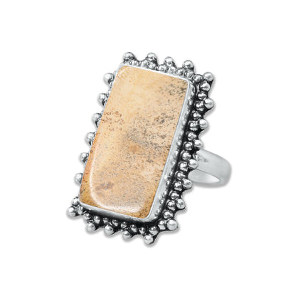 Picture Jasper Rings – Handmade, Silver-Plated, Designer  (Made to Order)