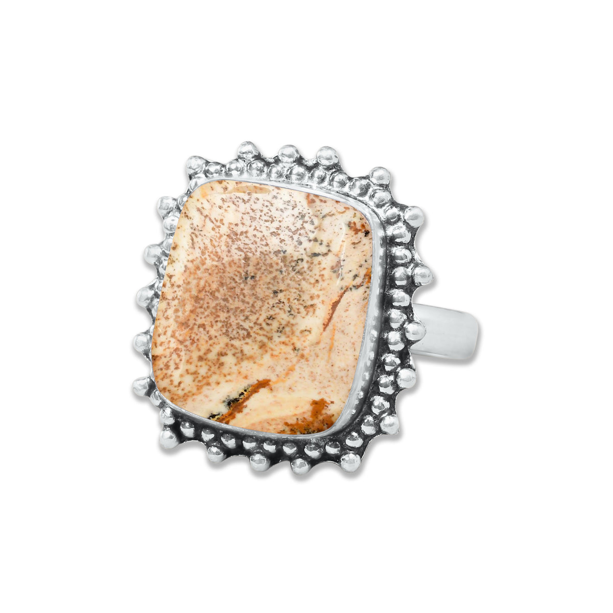 Picture Jasper Rings – Handmade, Silver-Plated, Designer  (Made to Order)