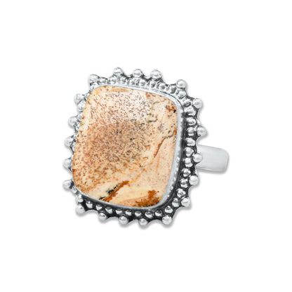 Picture Jasper Rings – Handmade, Silver-Plated, Designer  (Made to Order)