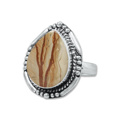 Picture Jasper Rings – Handmade, Silver-Plated, Designer  (Made to Order)