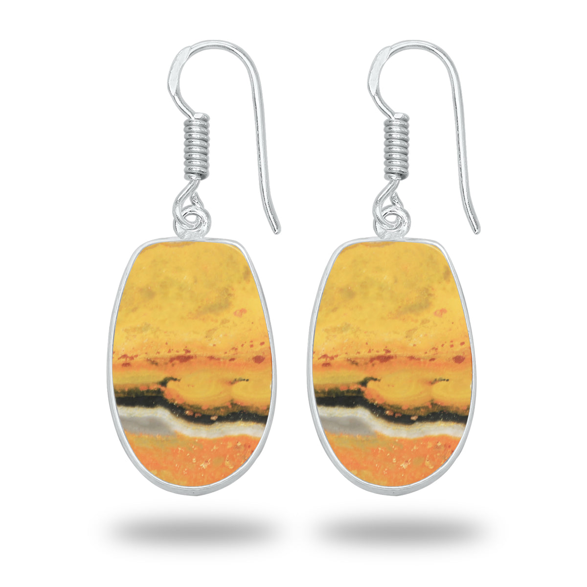 Bumblebee Jasper Earrings – Minimalist Design, Silver-Plated, Handmade (Made to Order)