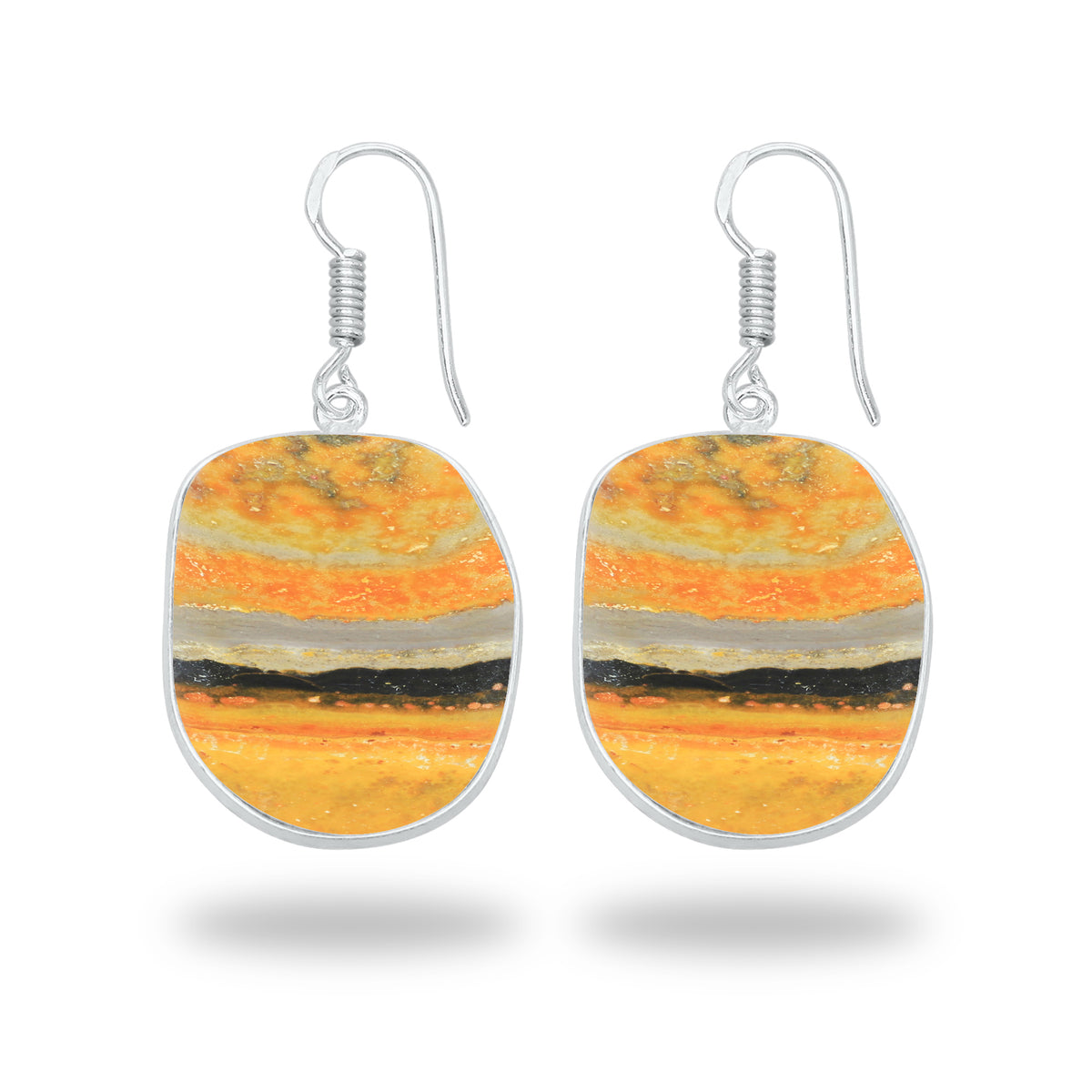 Bumblebee Jasper Earrings – Minimalist Design, Silver-Plated, Handmade (Made to Order)