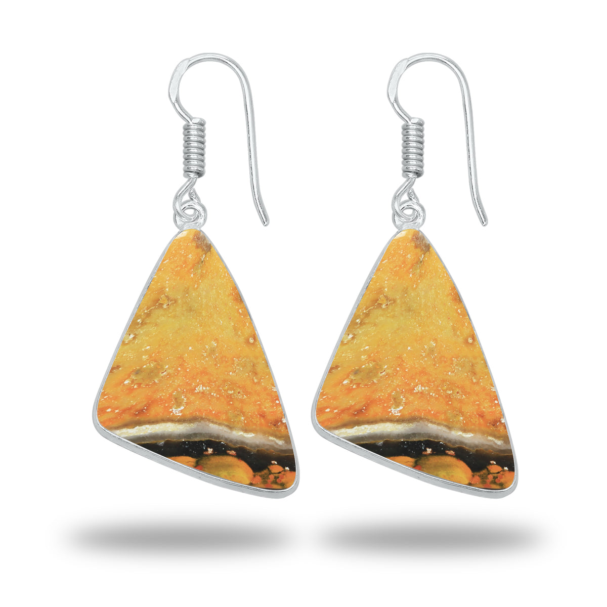 Bumblebee Jasper Earrings – Minimalist Design, Silver-Plated, Handmade (Made to Order)