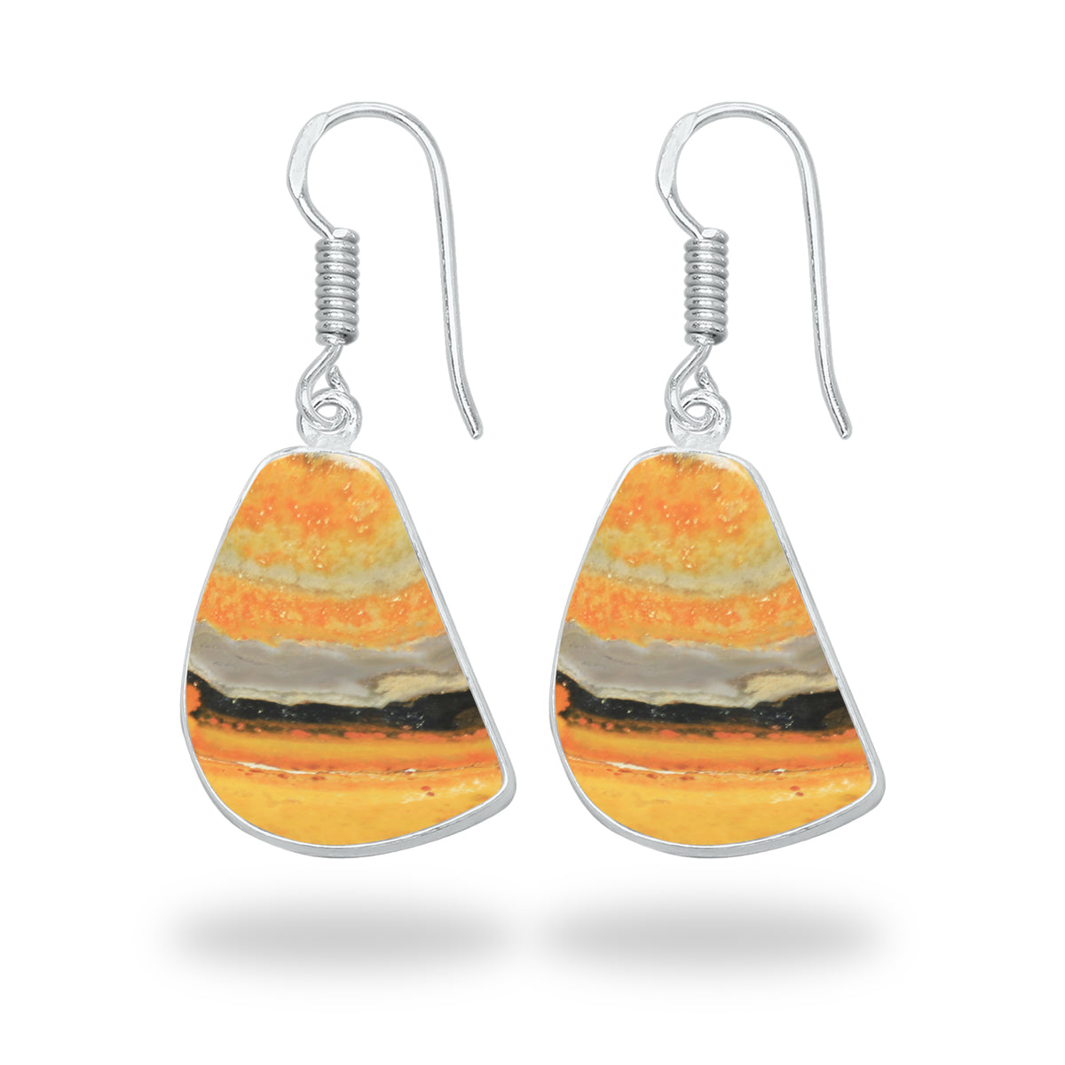 Bumblebee Jasper Earrings – Minimalist Design, Silver-Plated, Handmade (Made to Order)