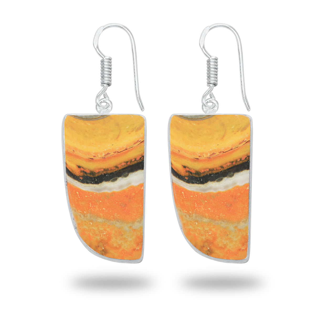 Bumblebee Jasper Earrings – Minimalist Design, Silver-Plated, Handmade (Made to Order)