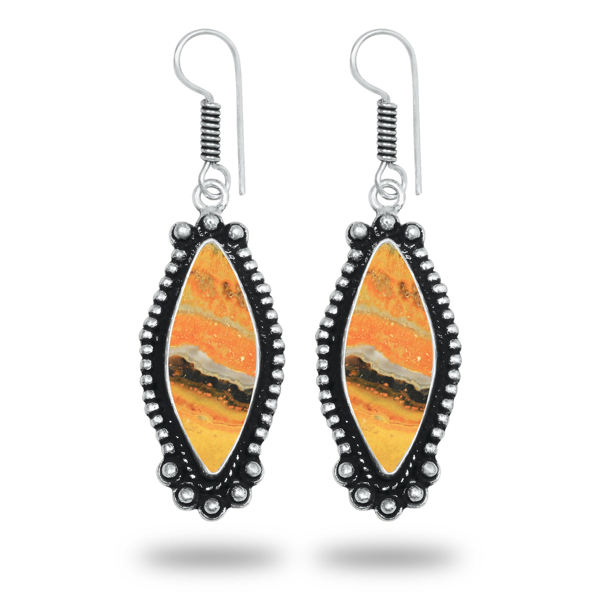 Boucles d'oreilles en azurite et malachite – Minimalistes, plaquées argent | Bijoux faits main en gros