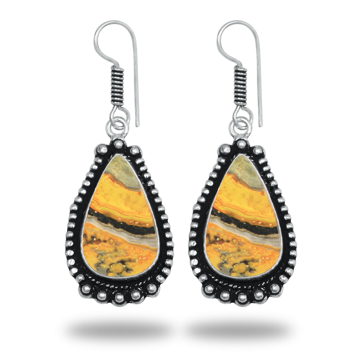 Boucles d'oreilles en azurite et malachite – Minimalistes, plaquées argent | Bijoux faits main en gros