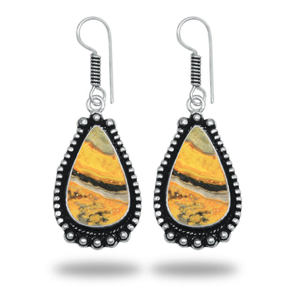 Boucles d'oreilles en azurite et malachite – Minimalistes, plaquées argent | Bijoux faits main en gros