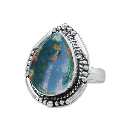 Bloodstone Rings – Handmade, Silver-Plated, Deep Earthy Strength (Made to Order)