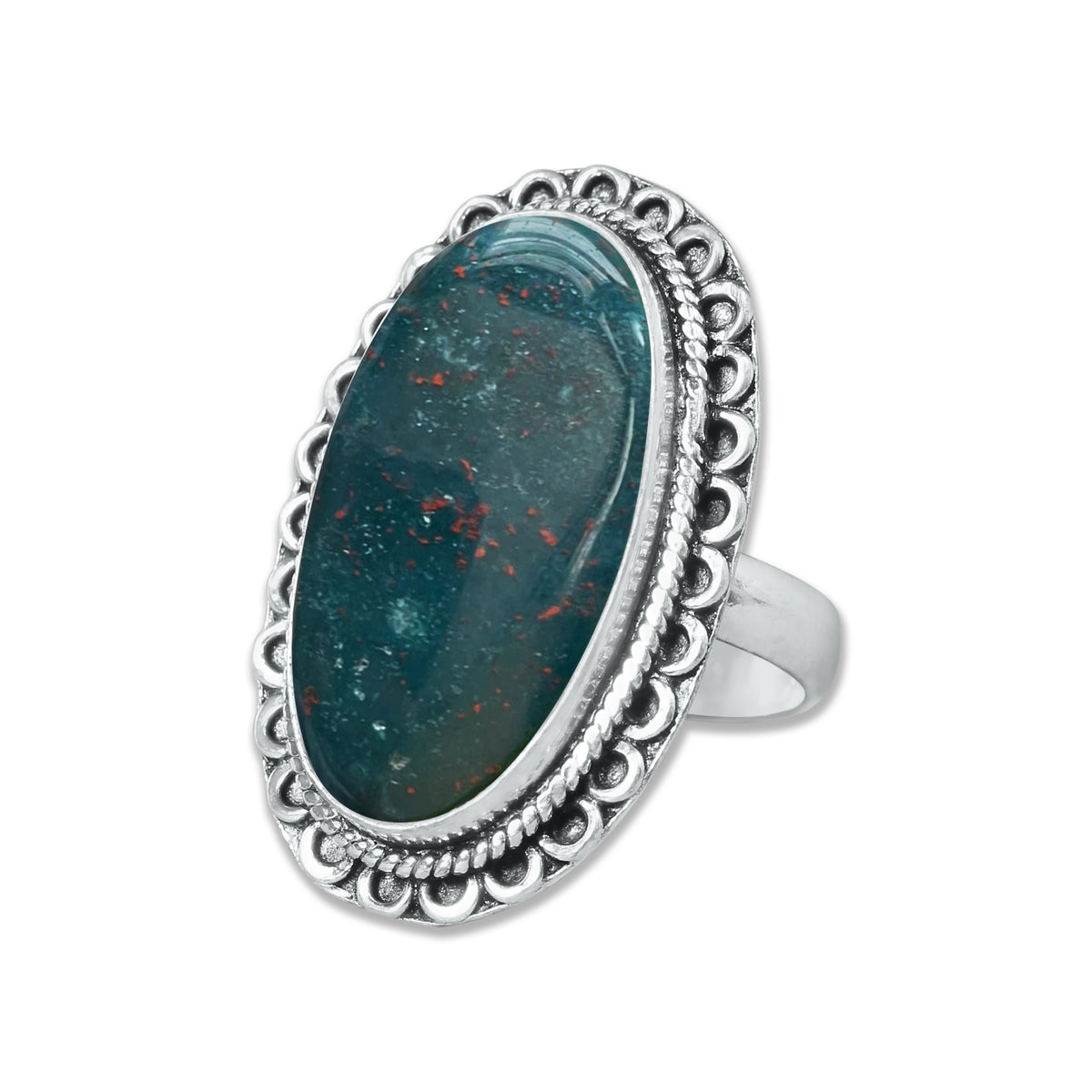 Bloodstone Rings – Handmade, Silver-Plated, Deep Earthy Strength (Made to Order)