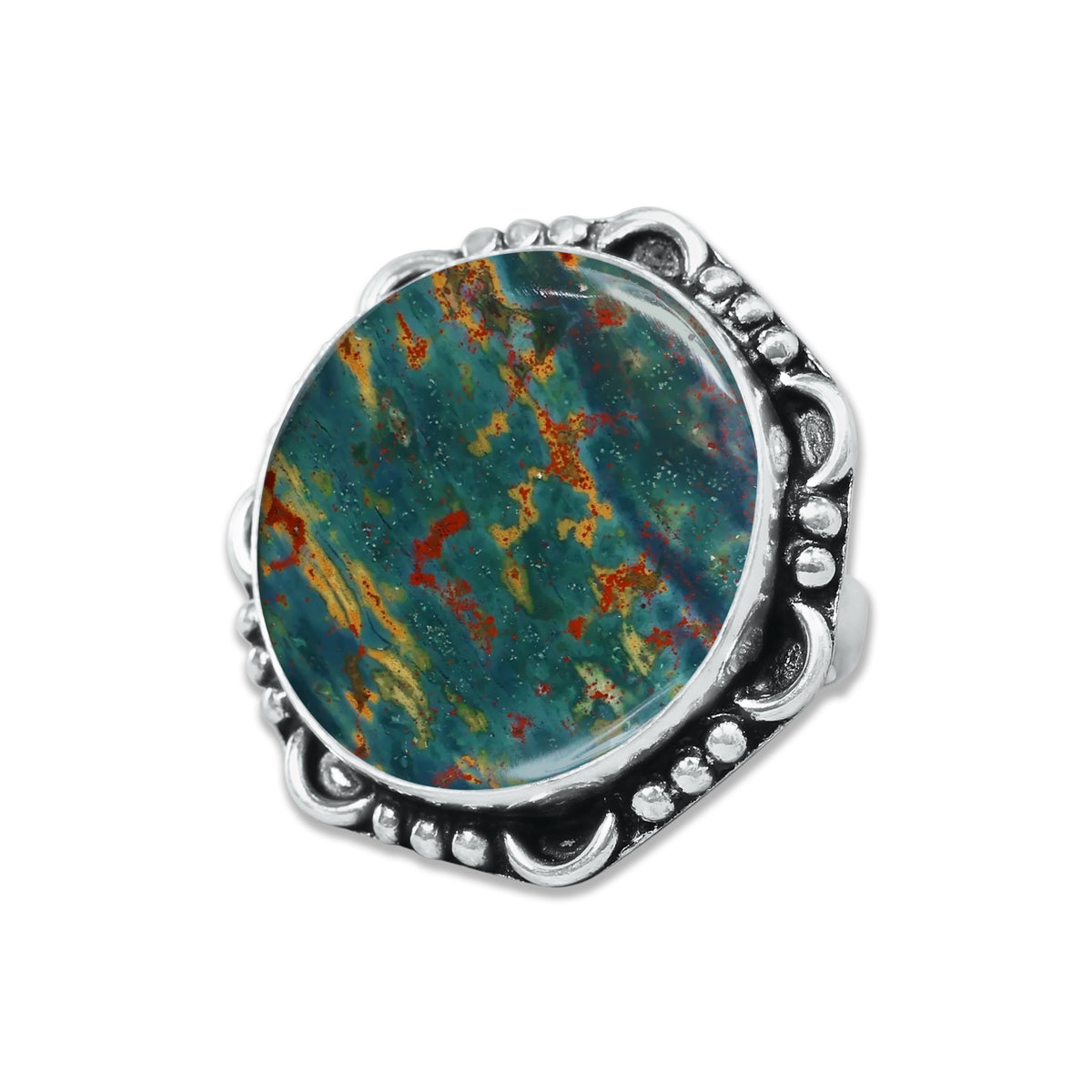 Bloodstone Rings – Handmade, Silver-Plated, Deep Earthy Strength (Made to Order)