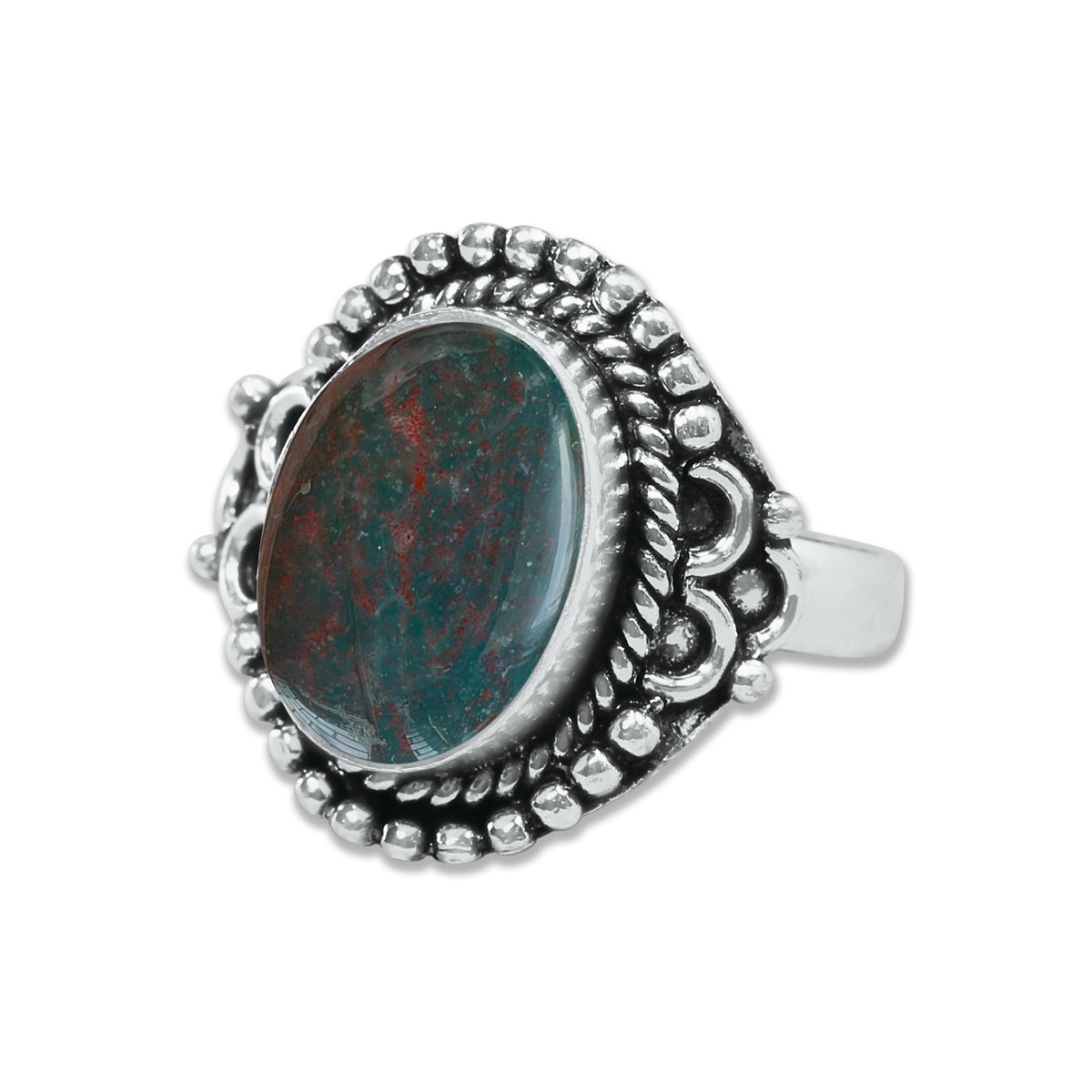 Bloodstone Rings – Handmade, Silver-Plated, Deep Earthy Strength (Made to Order)