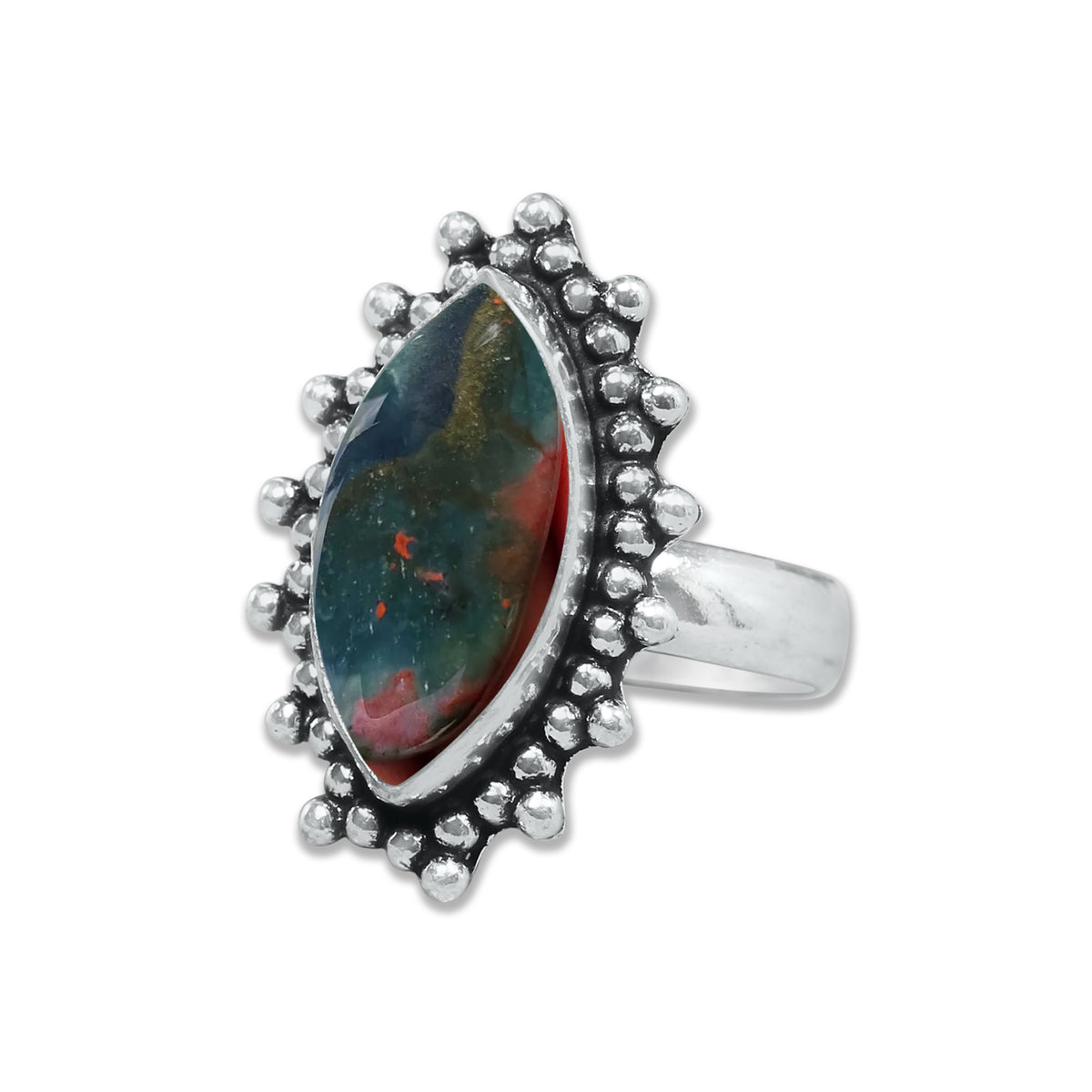 Bloodstone Rings – Handmade, Silver-Plated, Deep Earthy Strength (Made to Order)