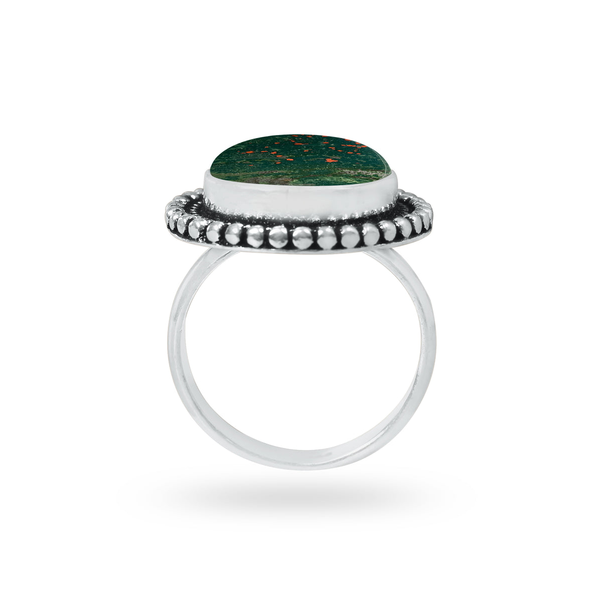 Bloodstone Rings – Handmade, Silver-Plated, Deep Earthy Strength (Made to Order)