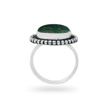 Bloodstone Rings – Handmade, Silver-Plated, Deep Earthy Strength (Made to Order)
