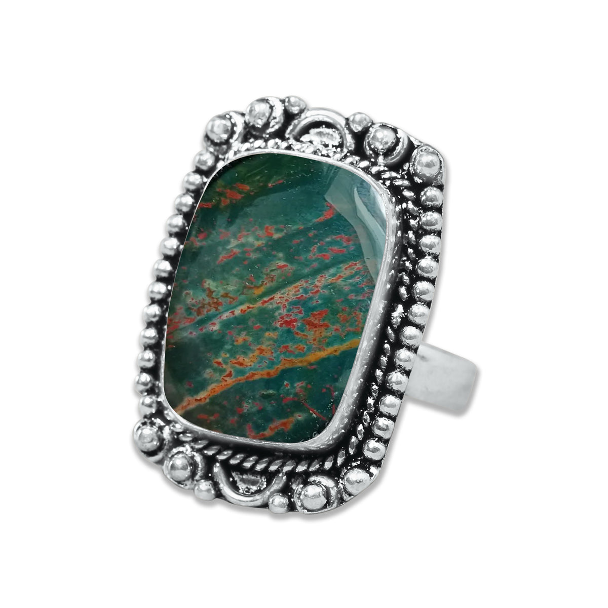 Bloodstone Rings – Handmade, Silver-Plated, Deep Earthy Strength (Made to Order)
